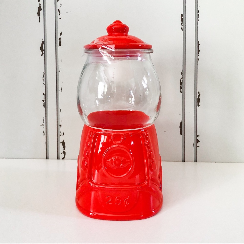 NWT Target Glass Gumball Jar in Red